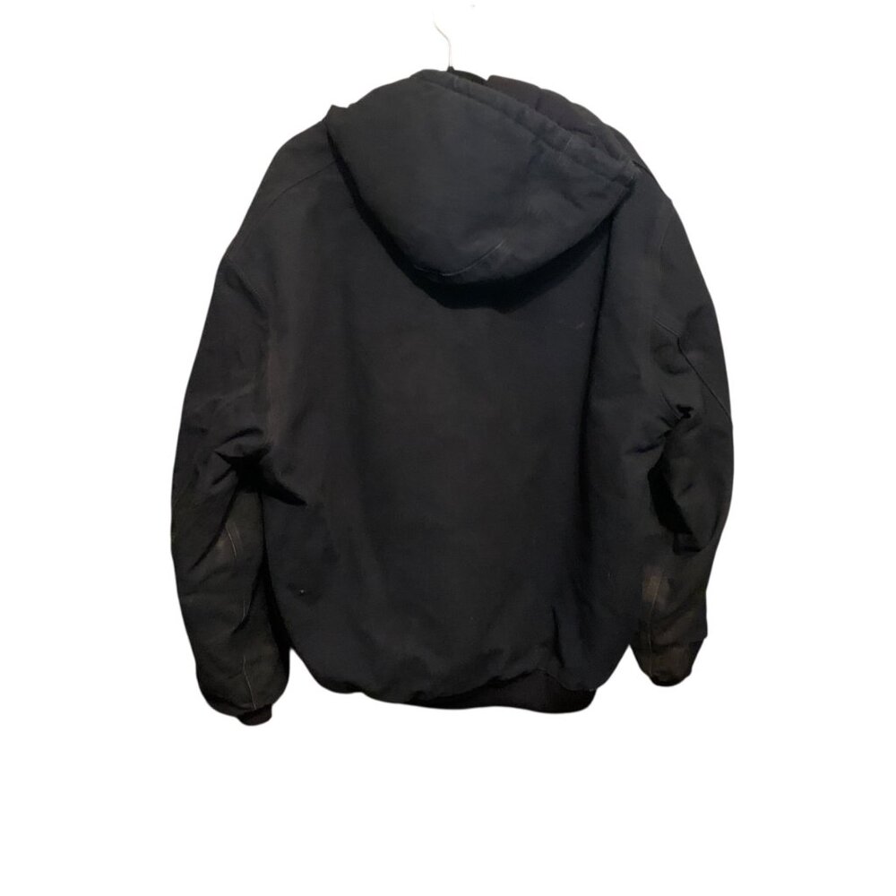VTG 90s CARHARTT Jacket Duck Chore Quilted Black Pipeline Embroidery Size XL USA - Picture 10 of 16